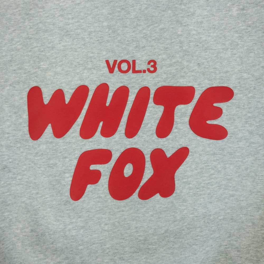 White Fox Hoodie Womens S/M Gray Vol 3 Graphic Pullover Oversized Streetwear - Picture 9 of 14